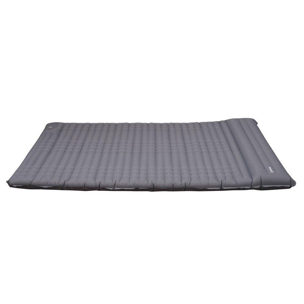 Air mattress for 2 persons with built-in inflation system 205x140x10 cm Dimehouse Gray LxWxH 33x17x17 Nylon White photo side view