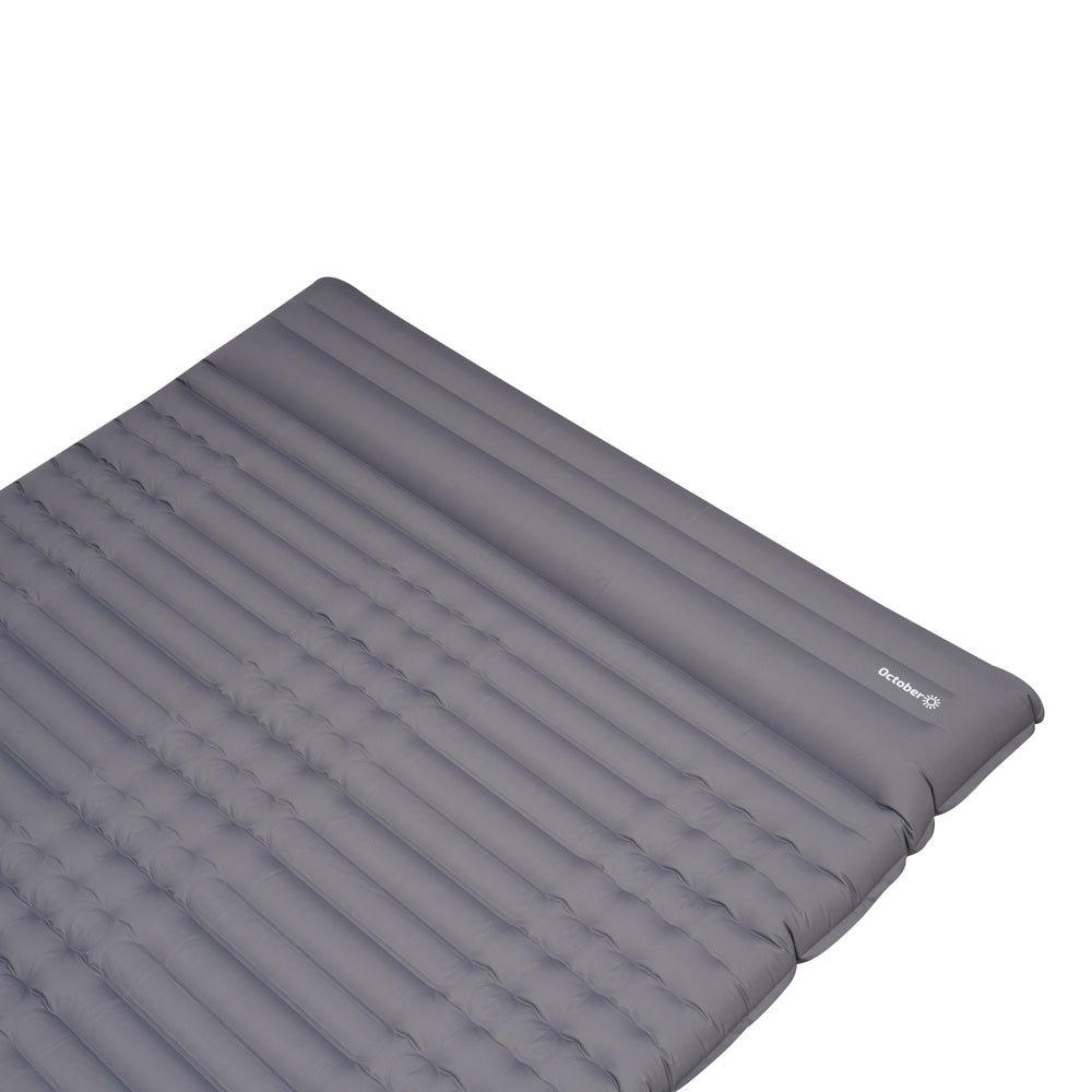Air mattress for 2 persons with built-in inflation system 205x140x10 cm Dimehouse Gray LxWxH 33x17x17 Nylon White photo detail
