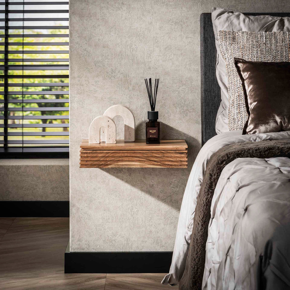 Bedside Tables - Arlo Bedside Tables Set of 2 Solid Acacia with Drawer - Dimehouse
