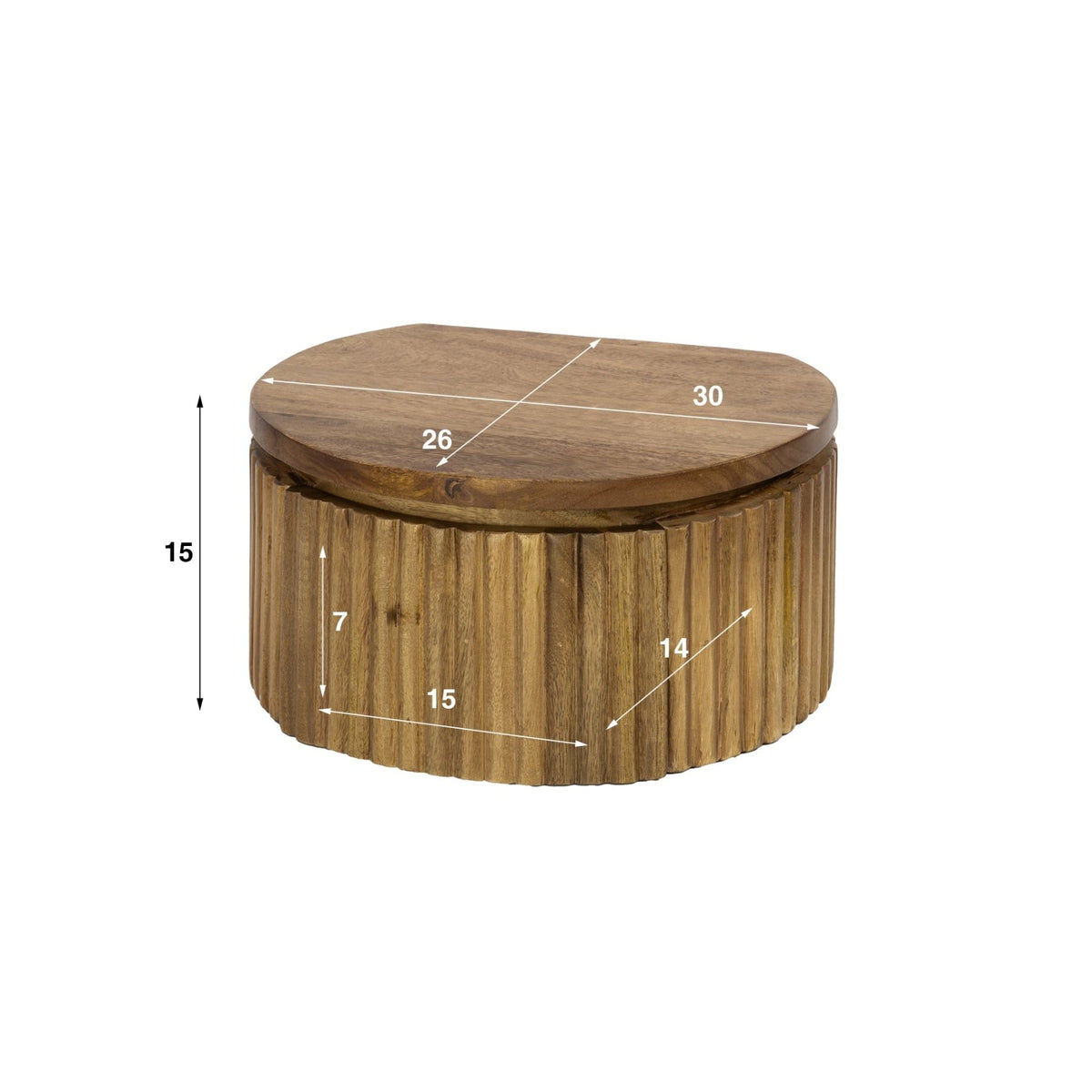 Bedside tables - Floating bedside table Curve round 1 - drawer Mango wood sand - Dimehouse