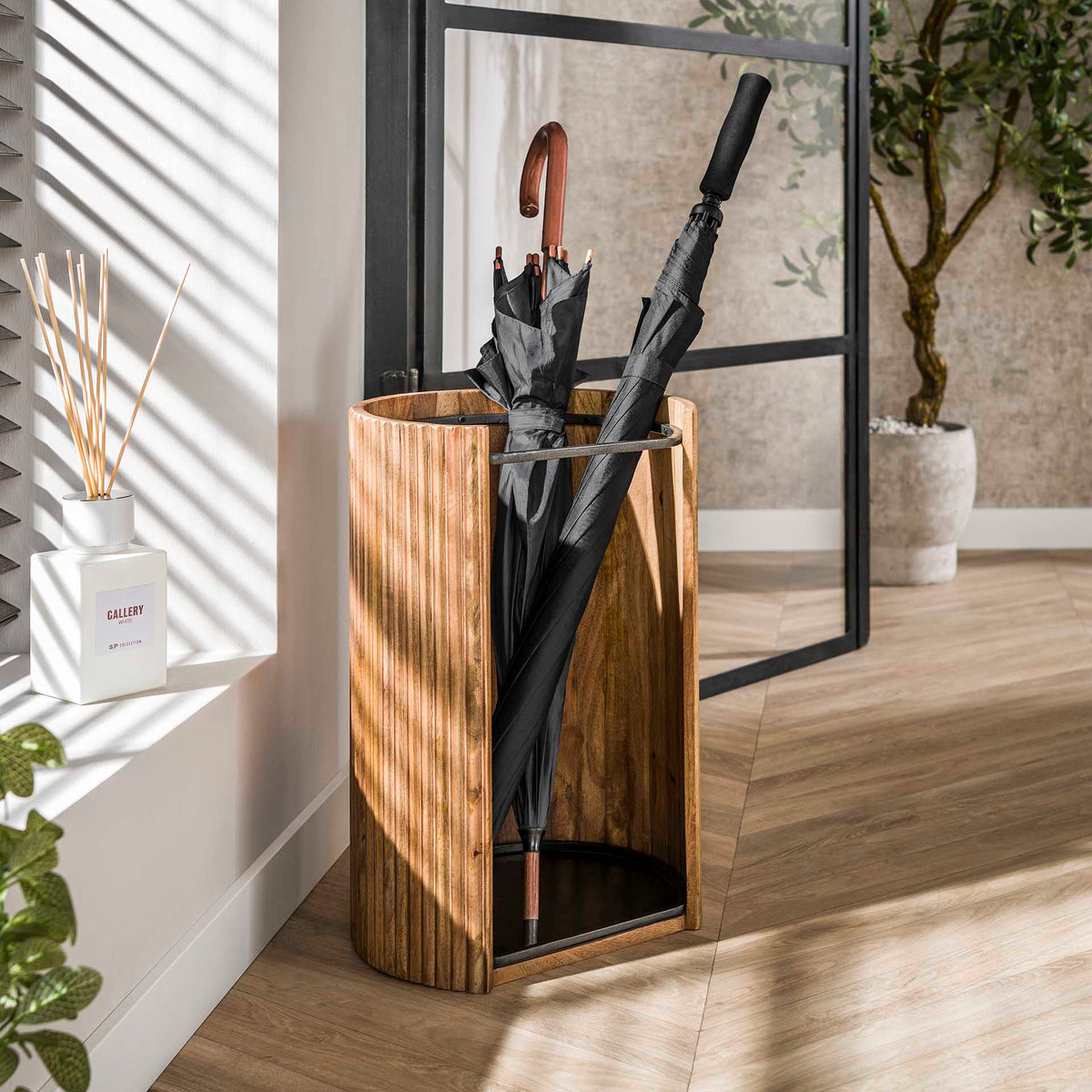 Coat racks - Umbrella stand Liva Mango wood Sand color 50 cm - Dimehouse