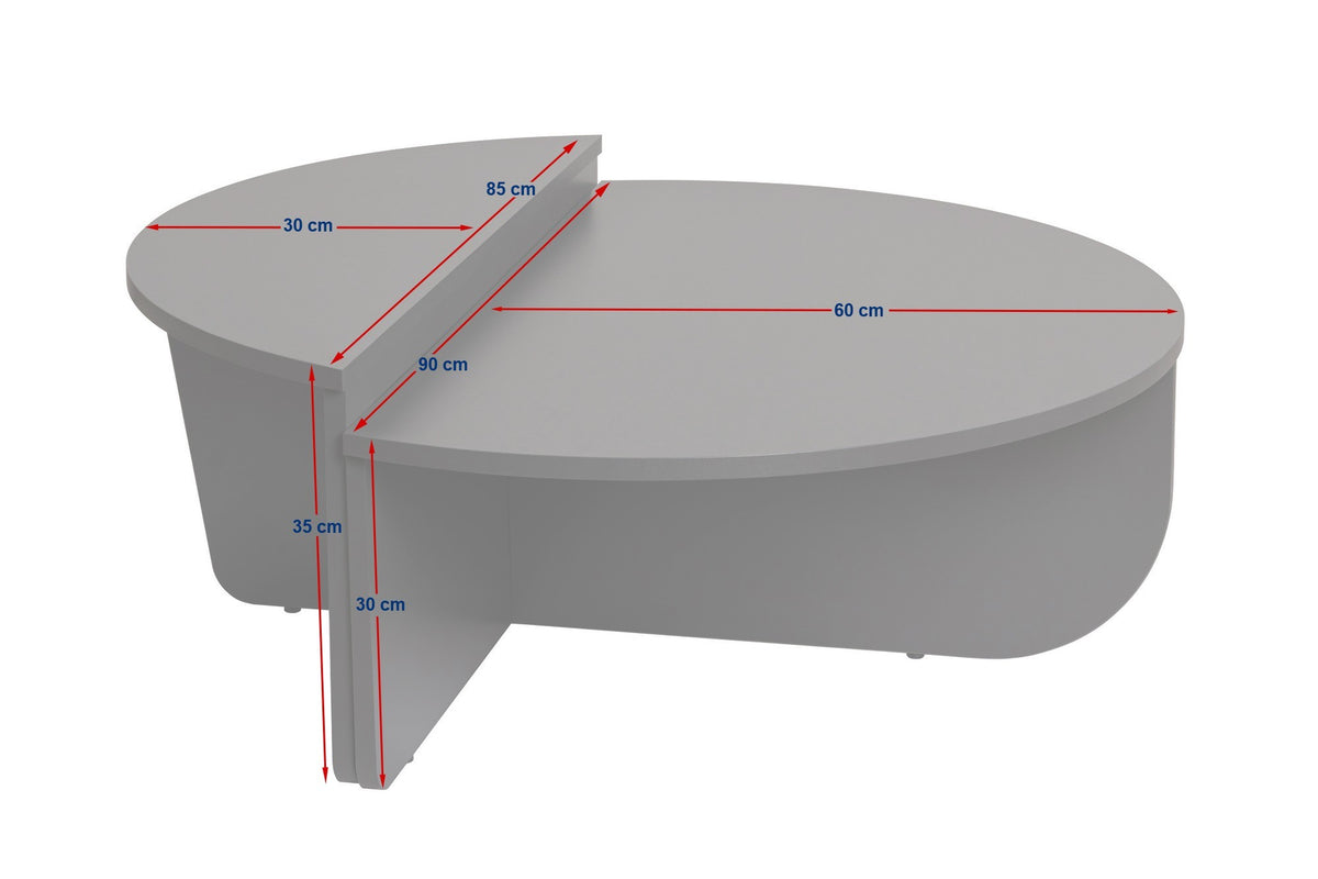 Coffee tables - Round Coffee Table Anthracite Melamine 85 cm Orin - Dimehouse