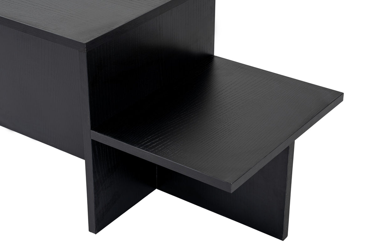 Coffee tables - Coffee table Black Melamine - 80 x 40 cm - Eterna - Dimehouse