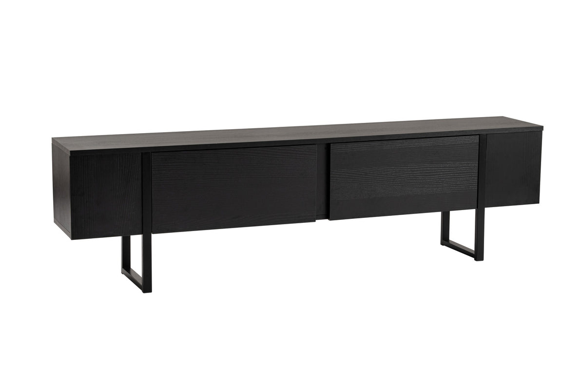 TV Furniture - TV Furniture Black Melamine black frame 180x50x29.5 cm - Blitz - Dimehouse