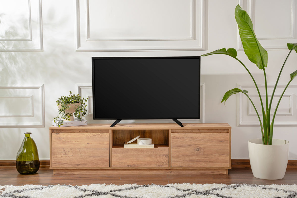 TV Furniture - TV Furniture Vanguard Atlantic Pine Melamine 160x42x29.5 cm - Dimehouse
