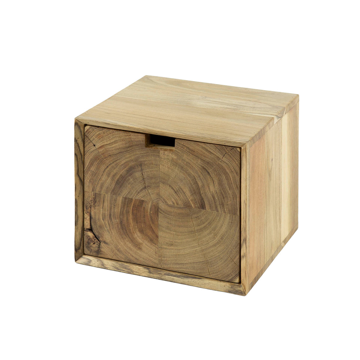Bedside Tables - Floating Bedside Table Acacia Wood Nova with 1 Drawer - 30x25x29 cm - Dimehouse
