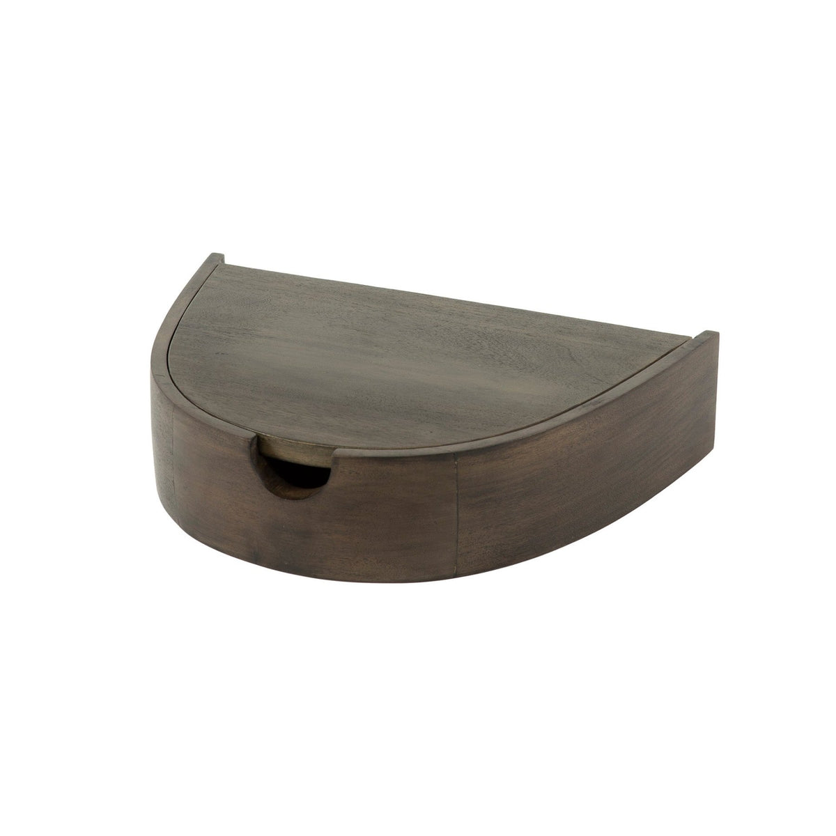 Bedside Tables - Floating Semicircular Bedside Tables Set 2 Acacia - Dimehouse