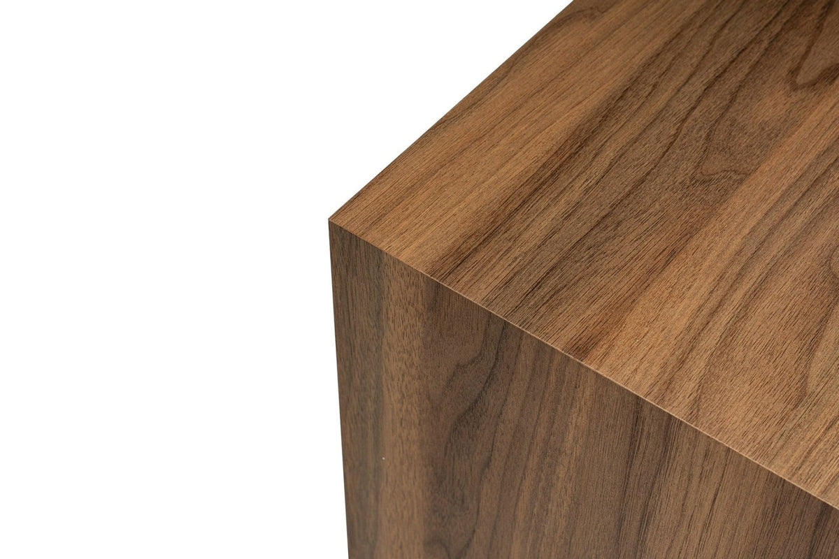 Side tables - Modern Side Table Cubic Square Walnut look - 45x45x50 cm - Dimehouse