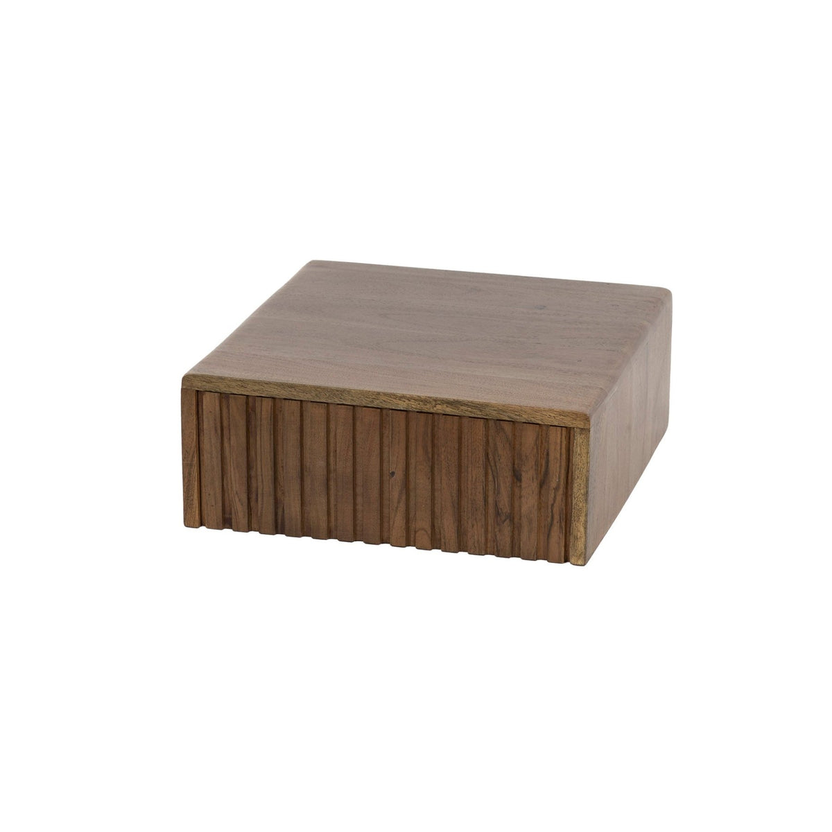 Bedside tables - Floating bedside table Dex Acacia wood Drift brown 1 drawer - Dimehouse