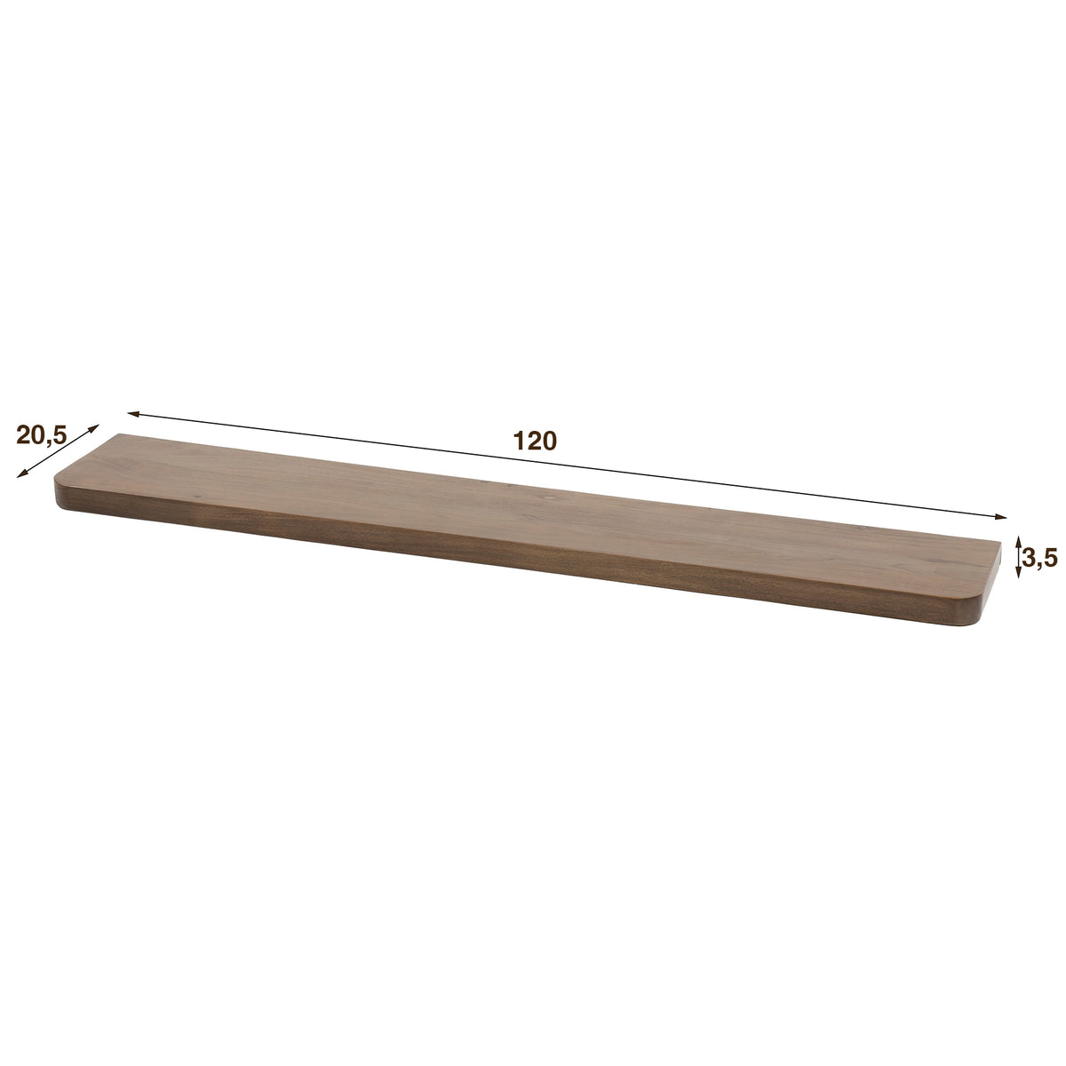 Wall shelves - Wall shelf Noa 120 cm Solid Acacia wood Drift Brown - Dimehouse