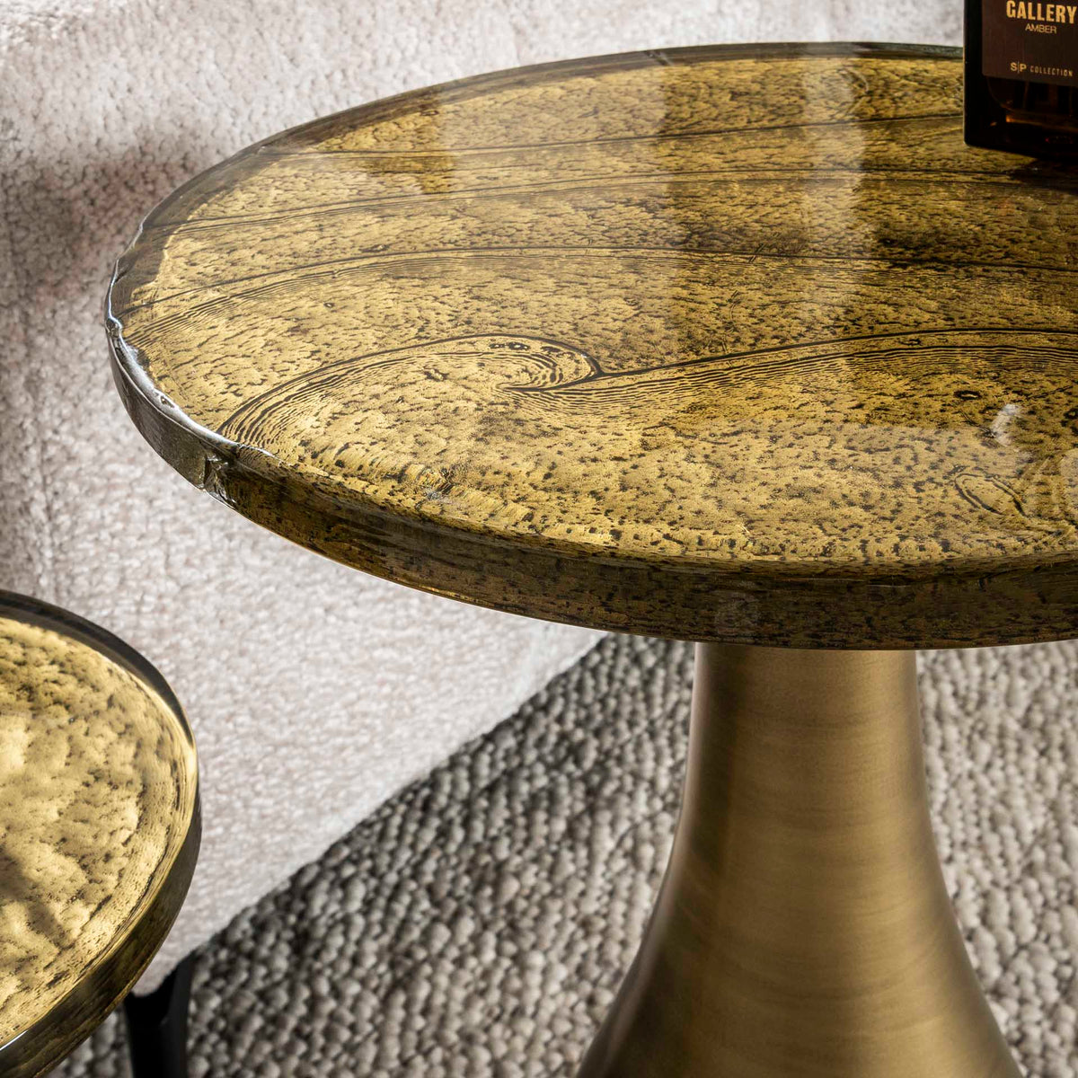Side tables - Side table Vesto Drop shape Antique Gold 45 cm - Dimehouse