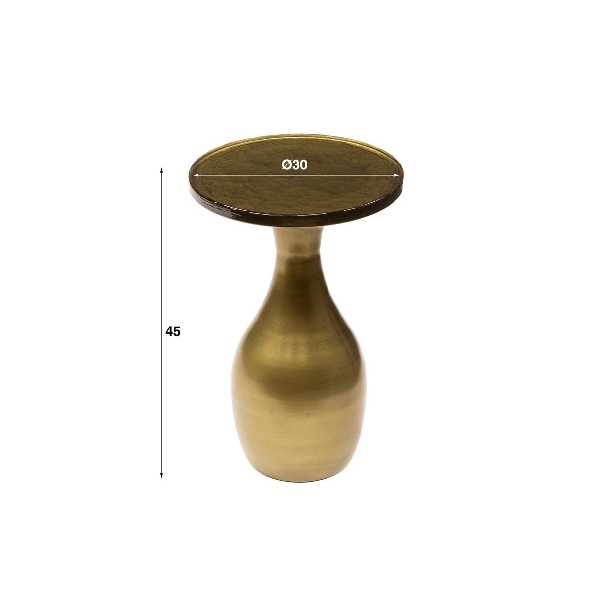 Side tables - Side table Vesto Drop shape Antique Gold 45 cm - Dimehouse