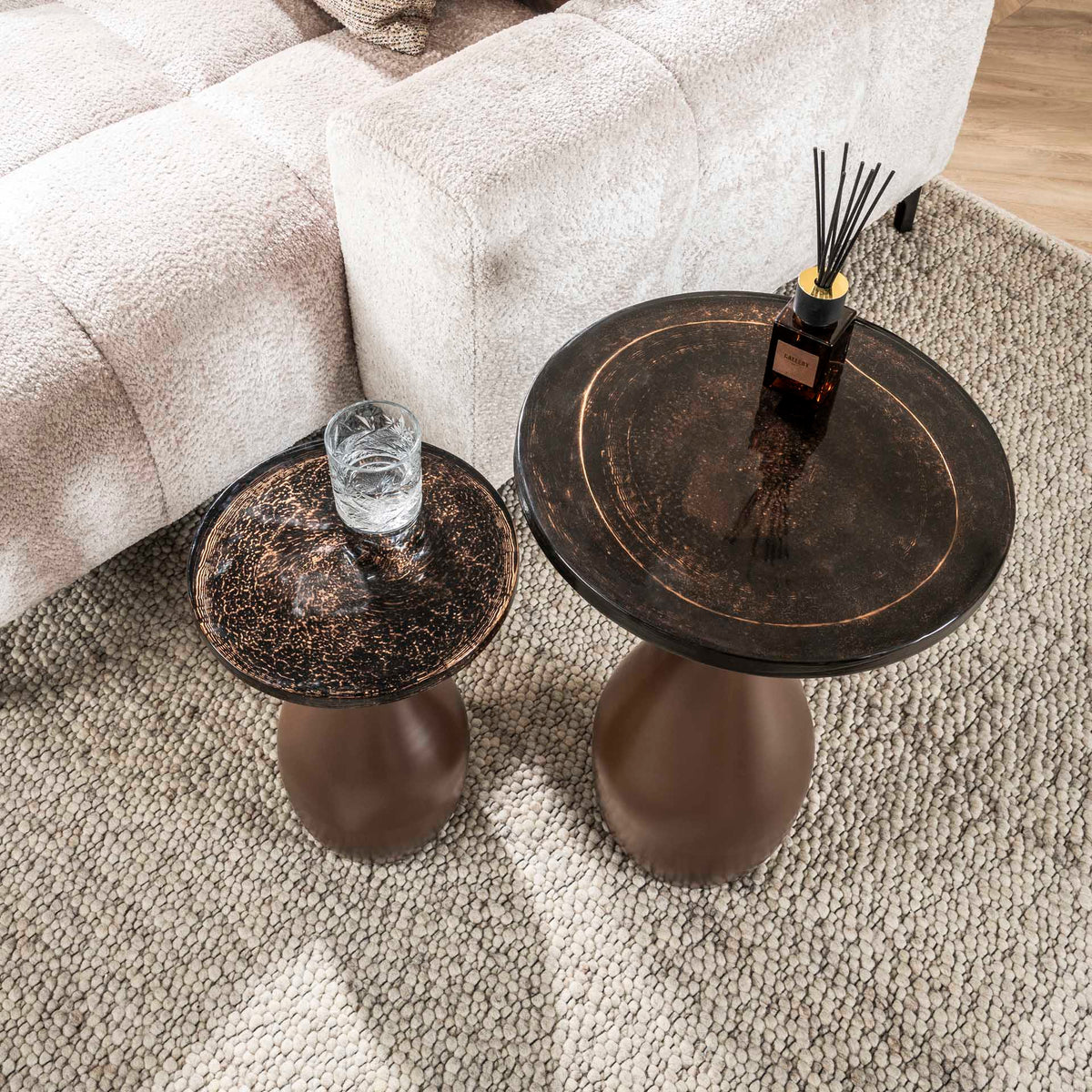 Side tables - Side table Vesto Drop shape Antique Copper 60 cm - Dimehouse