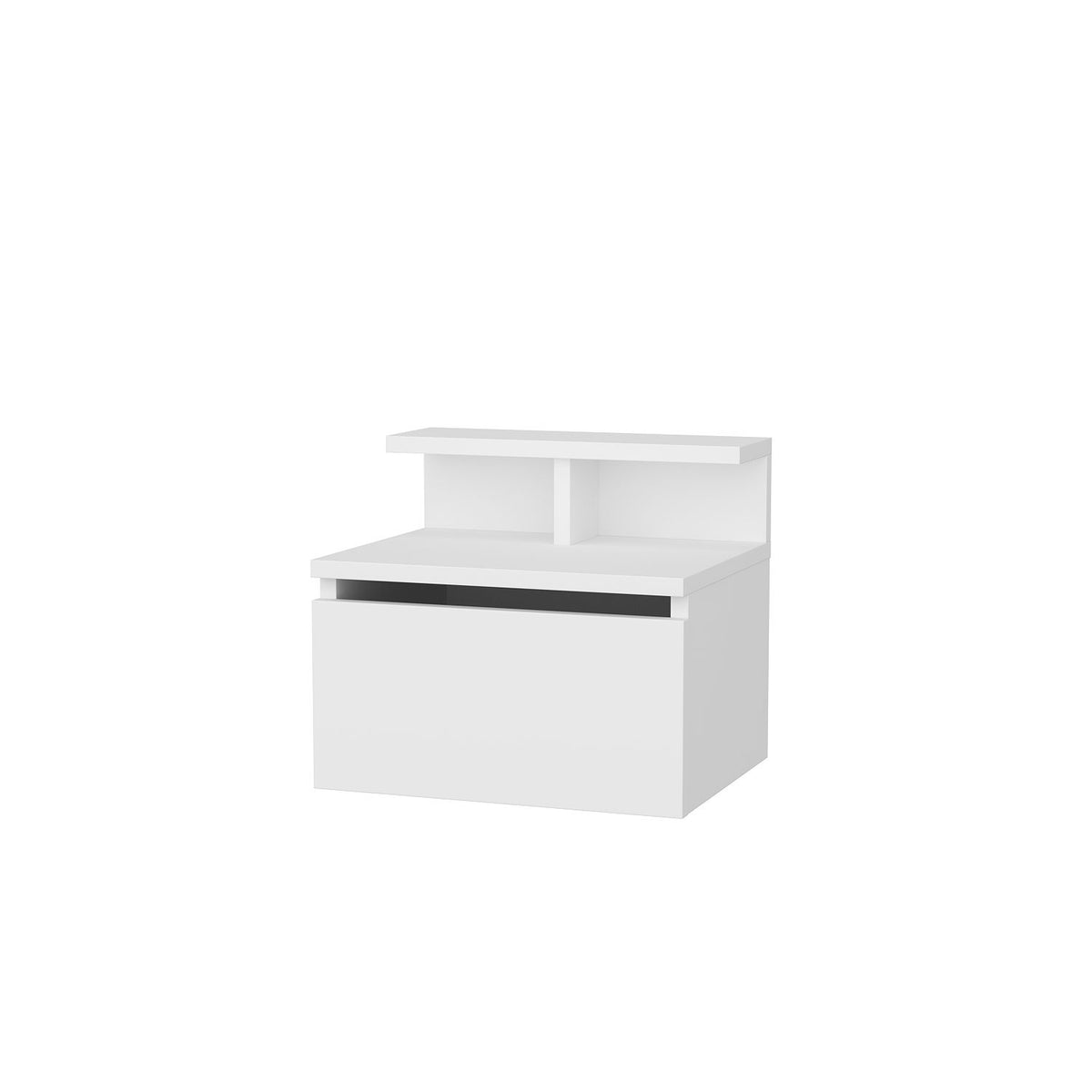 Bedside tables - Bedside table Alice White Melamine 39.8x35x35 cm - Dimehouse