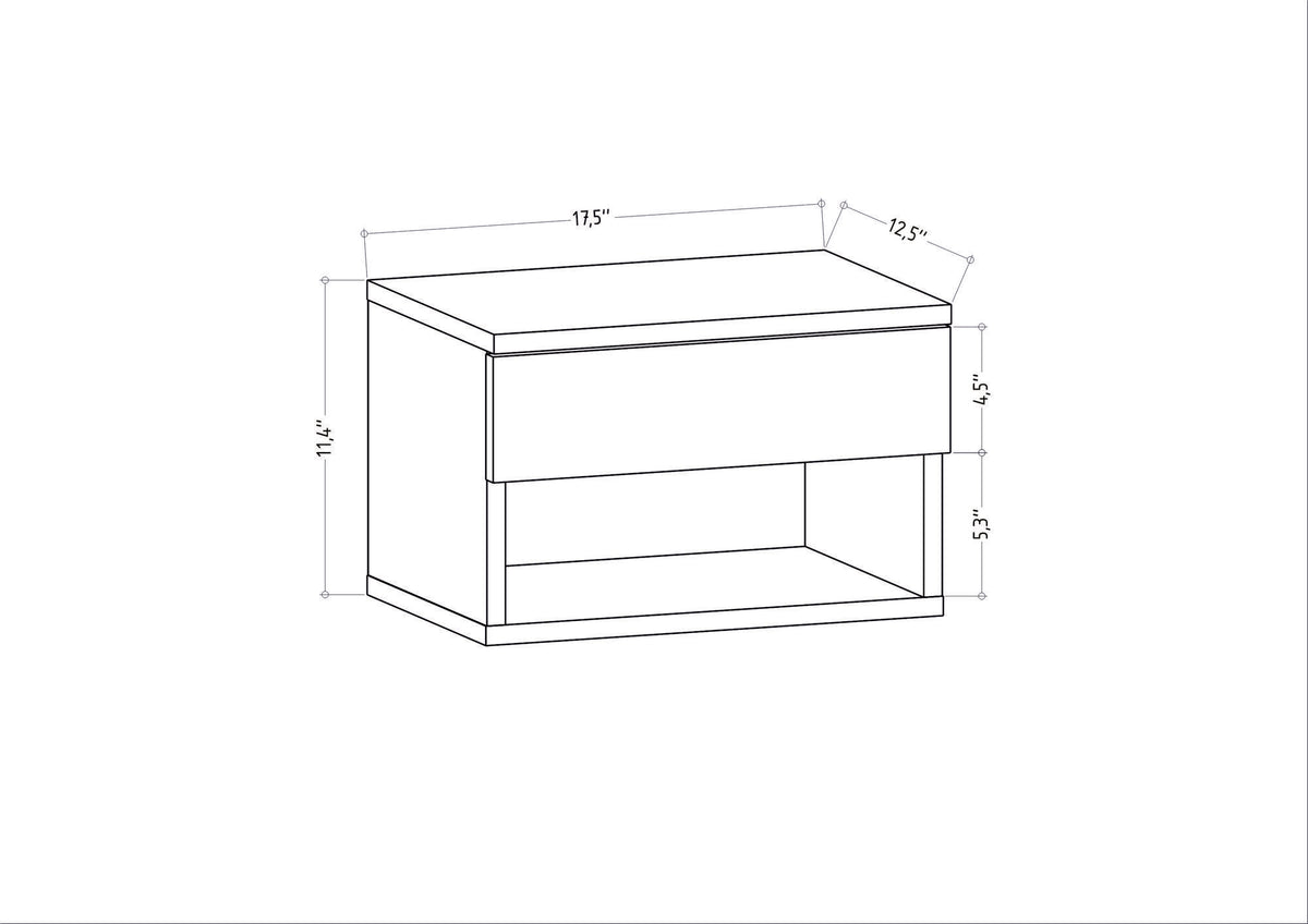 Bedside tables - Bedside table Jamot White Melamine 44.6x31.9x31.9 cm - Dimehouse