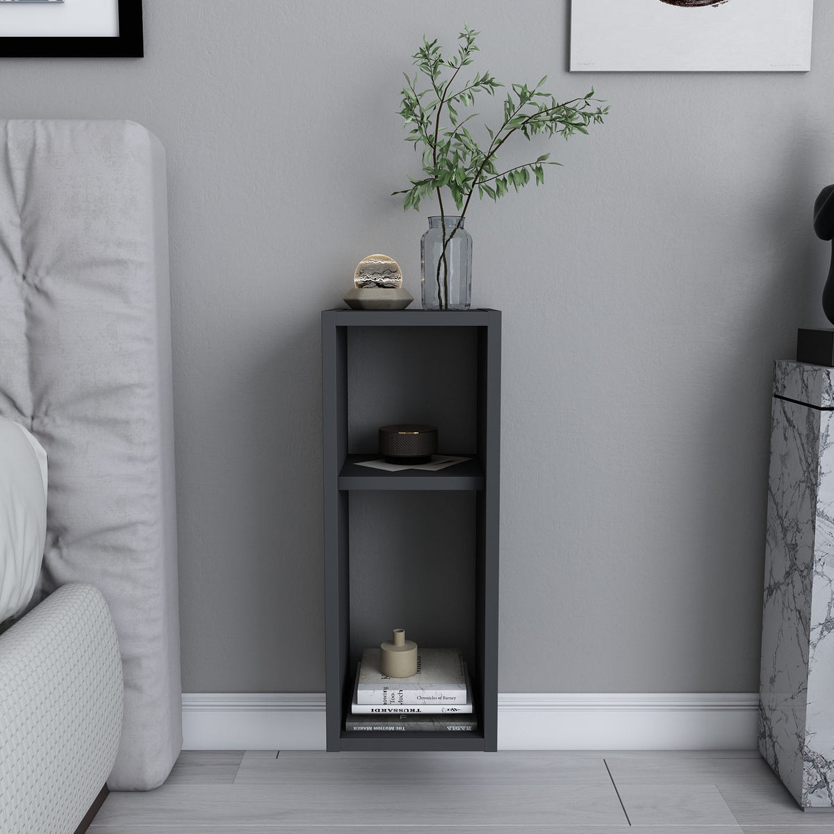 Sault wall shelf anthracite 23.2 x 22 x 59.6 cm Melamine coated wood composite