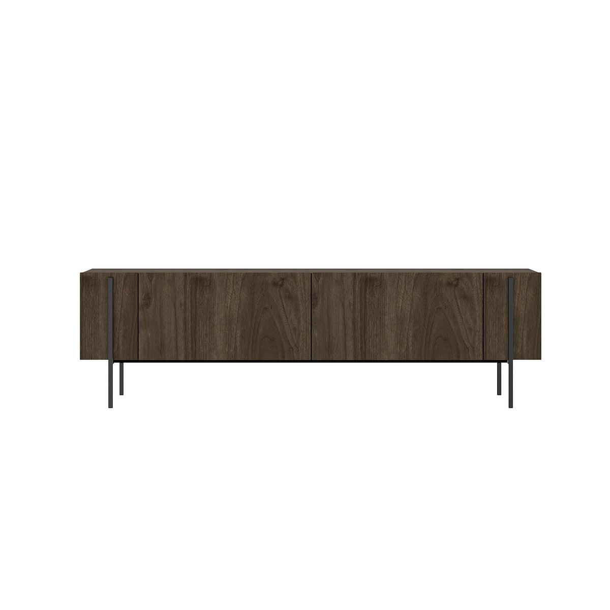 Herman TV cabinet in walnut look 160 cm Melamine-coated wood