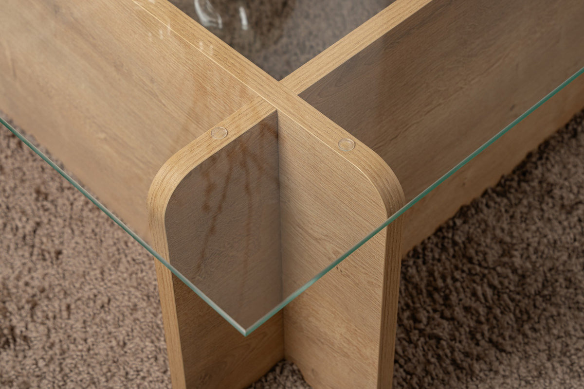 Coffee tables - Coffee table Natural Glass Opal 105x65x30 cm - Dimehouse