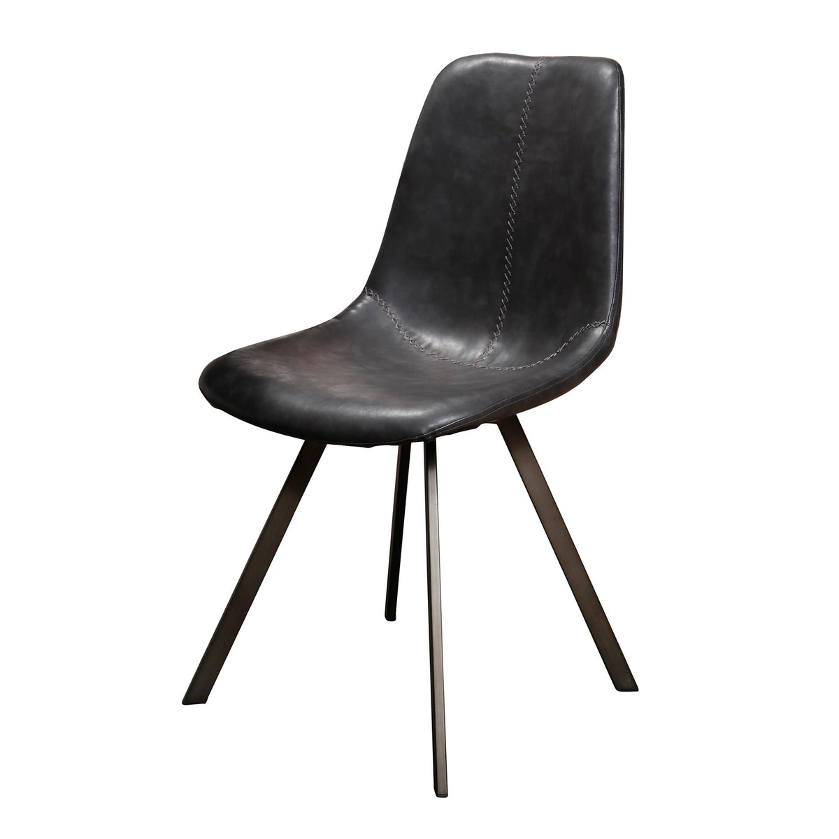 Dining room chairs - Dining room chair Black Siena Saddle PU Artificial leather - Dimehouse
