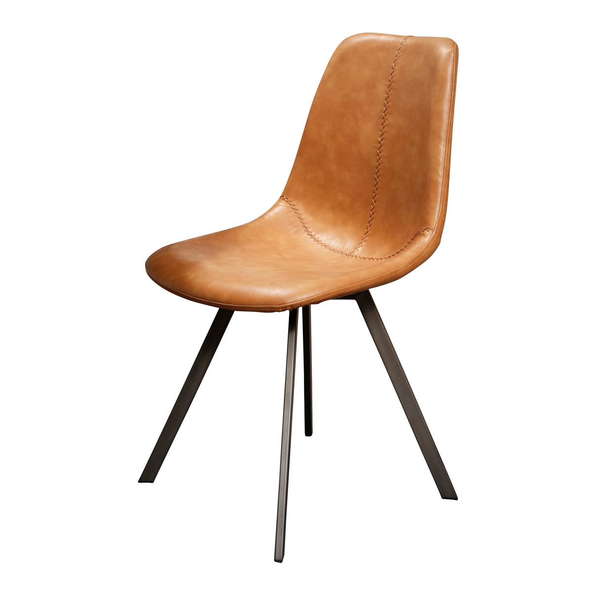 Dining room chairs - Set of 4 Dining room chairs Siena Saddle PU brown - Dimehouse