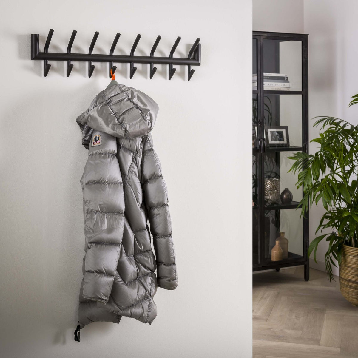 Coat Racks - Coat Rack Kym 2x8 Hooks Matt Dark Gray 78 cm - Dimehouse