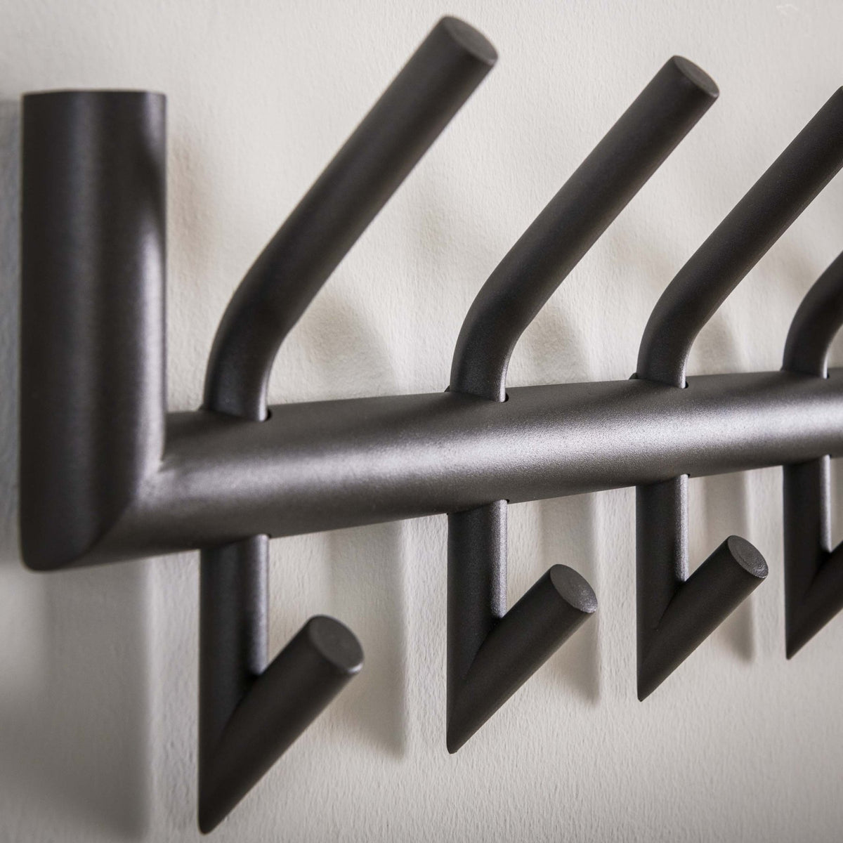Coat Racks - Coat Rack Kym 2x8 Hooks Matt Dark Gray 78 cm - Dimehouse