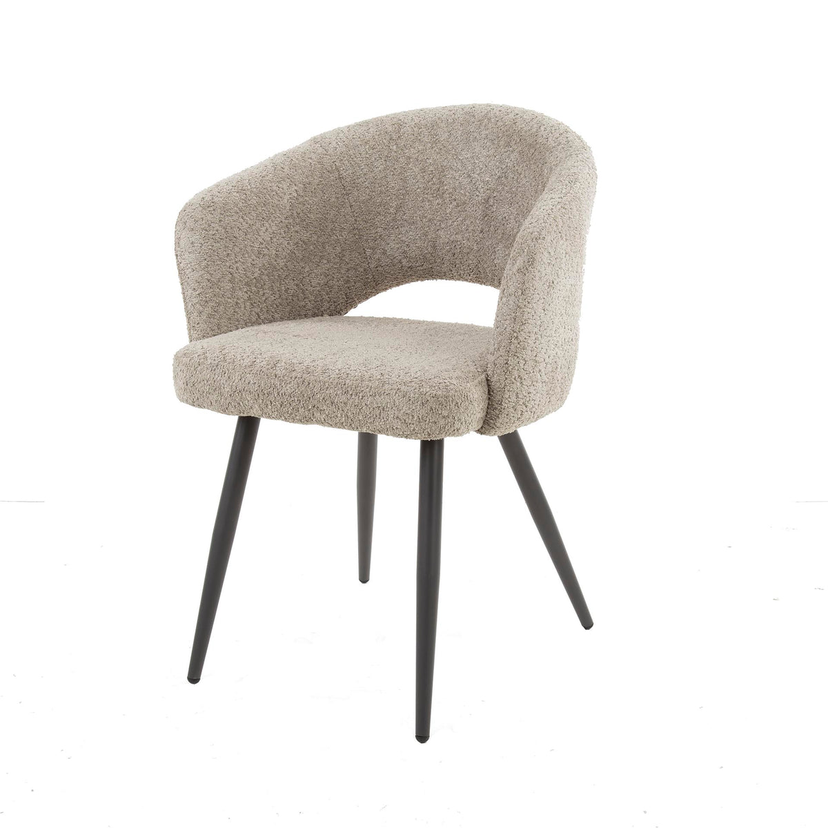 Set of 2 dining chairs Cargo Bouclé Sand