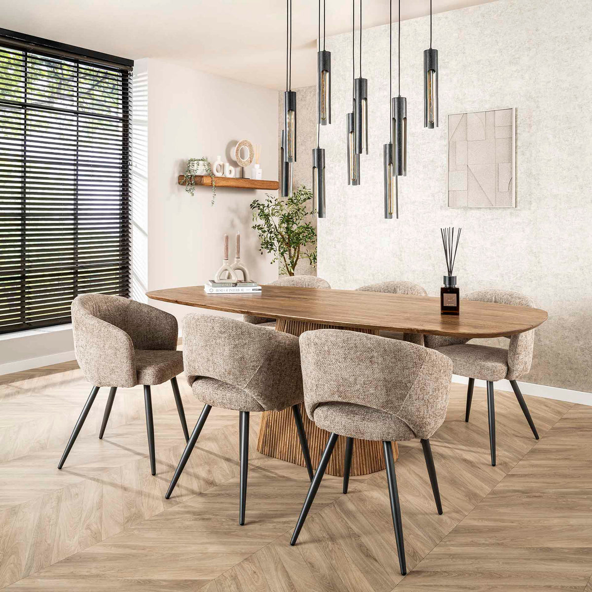 Set of 2 dining chairs Cargo Fabric Sand