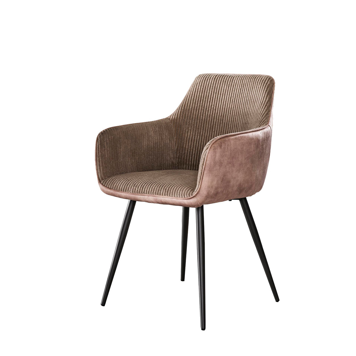 Set of 2 dining chairs Rivo Rib Rock Sand