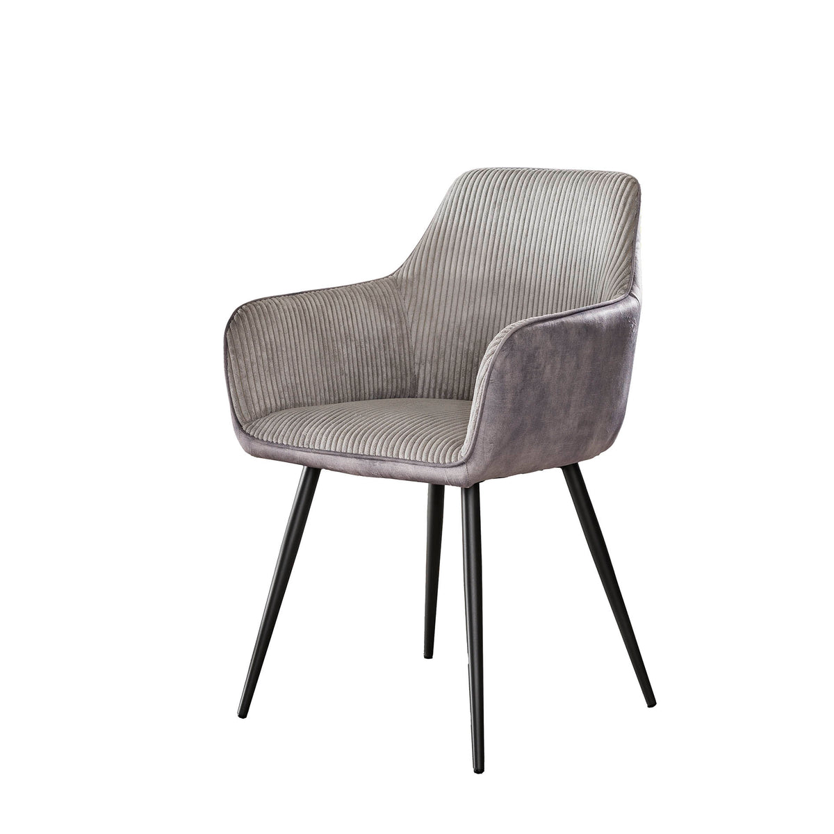 Dining room chairs - Dining room chair Rivo Rib Rock Silver Rib Fabric Seat - Dimehouse
