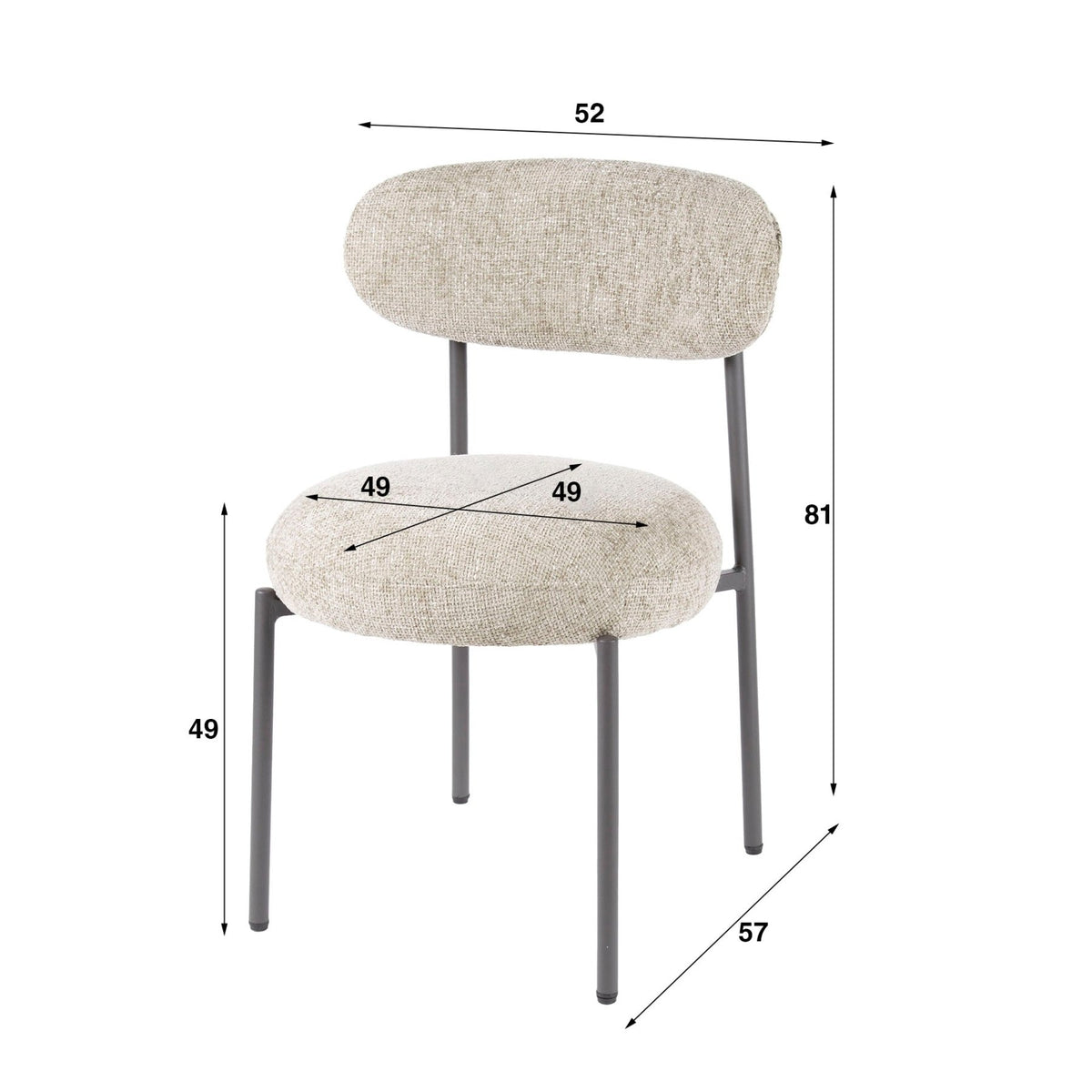 Dining room chairs - Set of 2 dining room chairs Aero Tissee Cargo Sand - Dimehouse