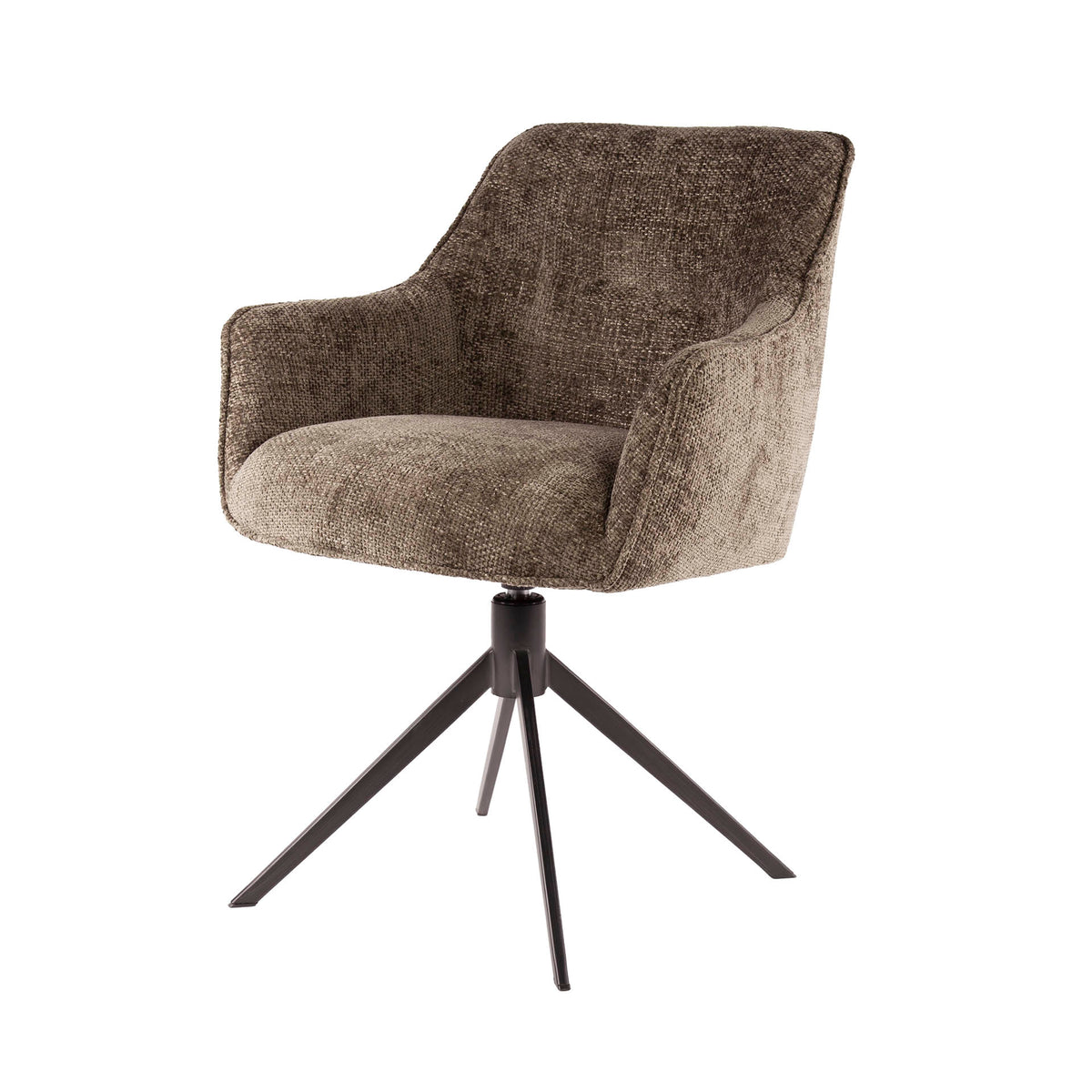 Dining room chairs - Dining room chair Chia Rich Fabric Taupe Rotatable - Dimehouse