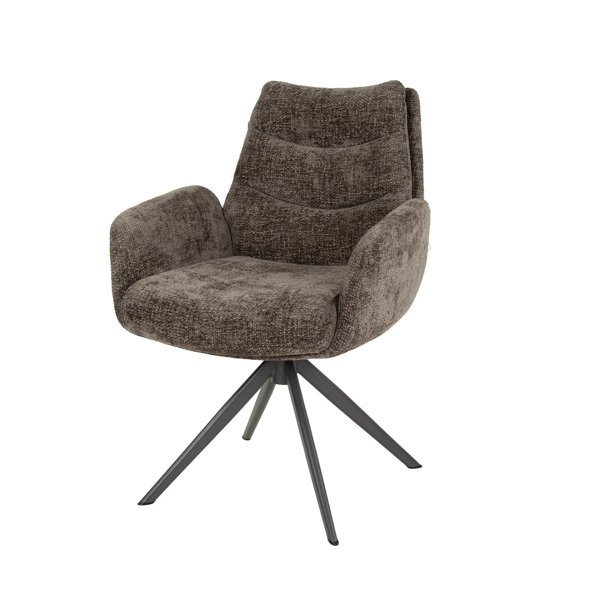 Dining room chairs - Set of 2 Dining room chairs Elite Taupe Chenille Fabric Rich Rotatable - Dimehouse