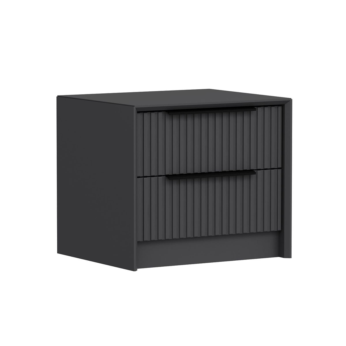Bedside tables - Bedside table Kale Luxury Anthracite Melamine 45x53x45 cm - Dimehouse