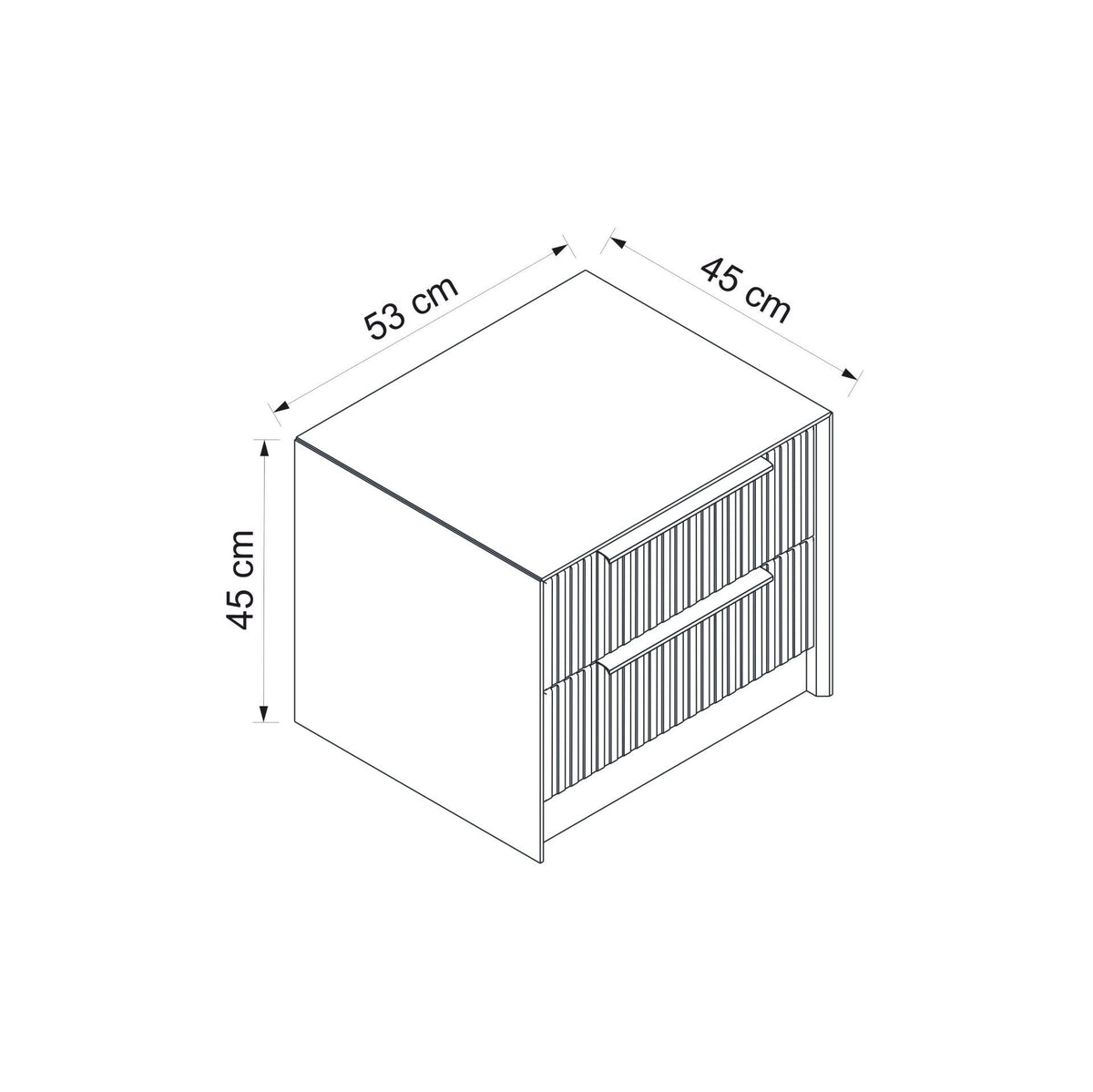 Bedside tables - Bedside table Kale Luxury Anthracite Melamine 45x53x45 cm - Dimehouse