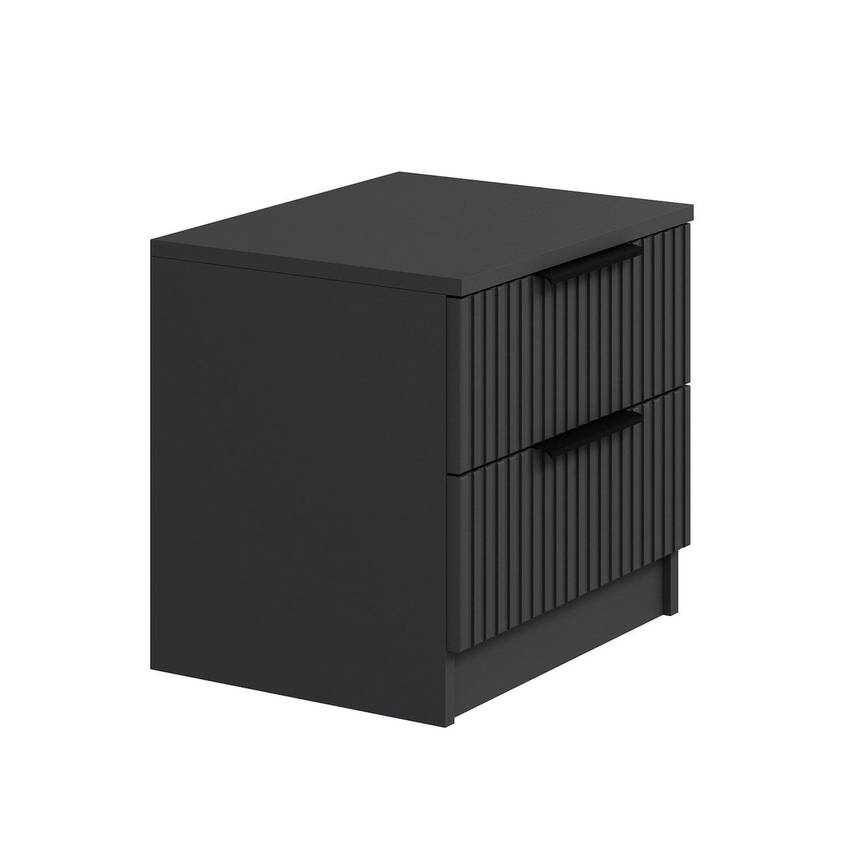 Bedside tables - Kala Plus Bedside Table Anthracite Melamine 50x47x40 cm - Dimehouse