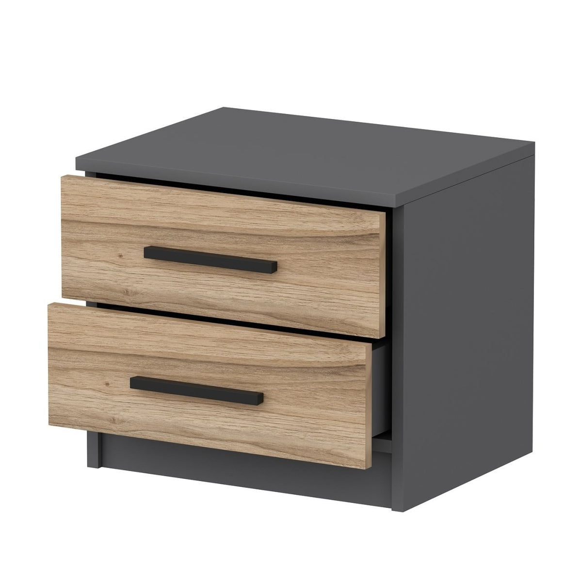 Bedside tables - Bedside table Bare Walnut Melamine 50x40x47 cm - Dimehouse