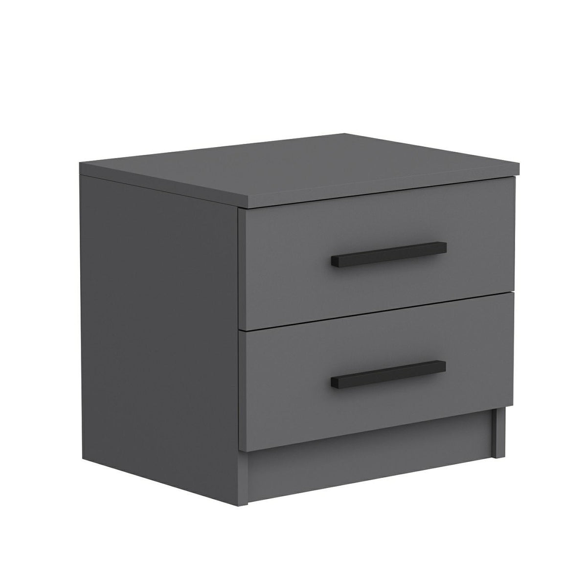 Bedside tables - Bedside table Kale Anthracite Melamine 50x40x47 cm - Dimehouse
