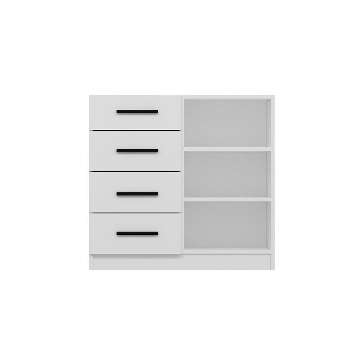 Chests of drawers - Chest of drawers Bare White Melamine 90x85x47 cm - Dimehouse