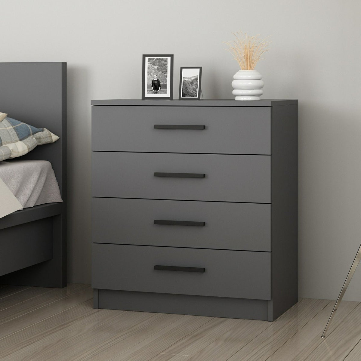 Chests of drawers - Chest of drawers Bare White Melamine 70x42x79 cm - Dimehouse