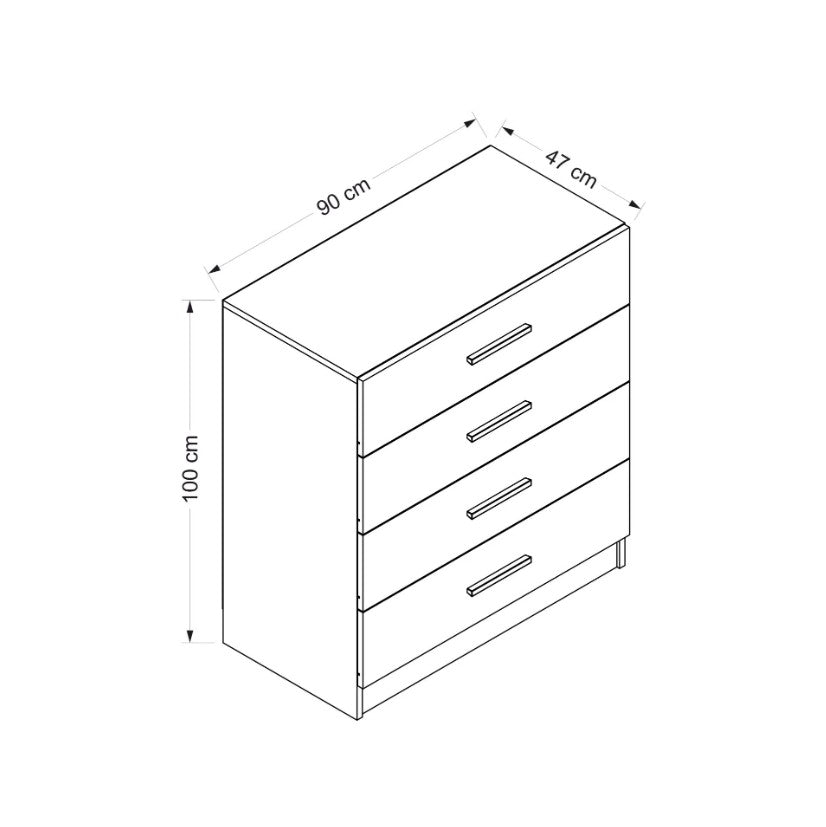 Chests of drawers - Chest of drawers Bare TV White Melamine 90x100x47 cm - Dimehouse