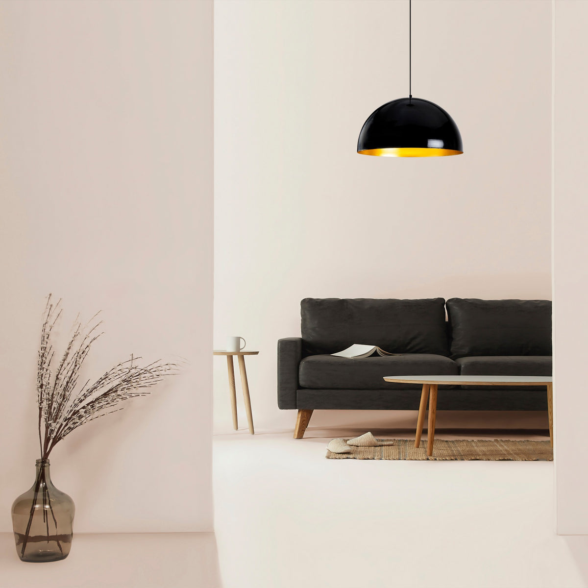 Hanging lamps - Hanging lamp Round Black Metal Allure - Dimehouse