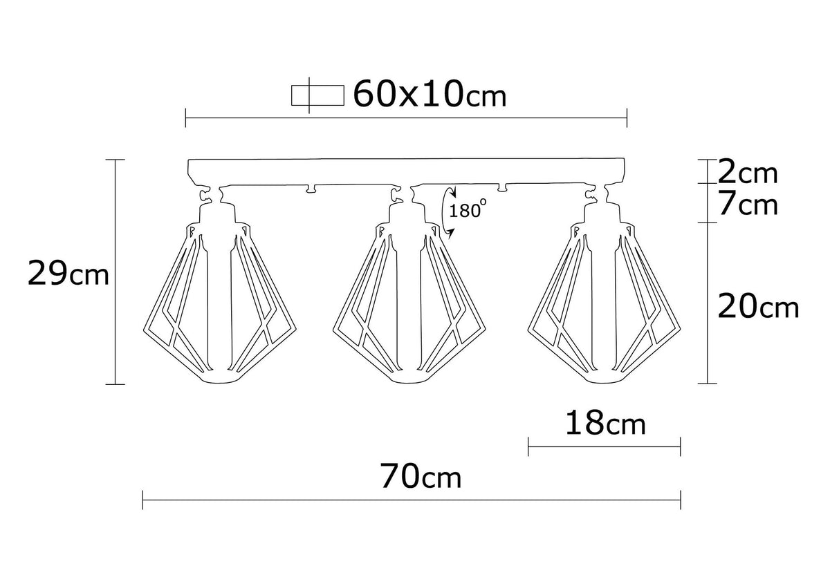 Hanging lamps - Hanging lamp 3 - lights Black Gold Metal Palisade - Dimehouse