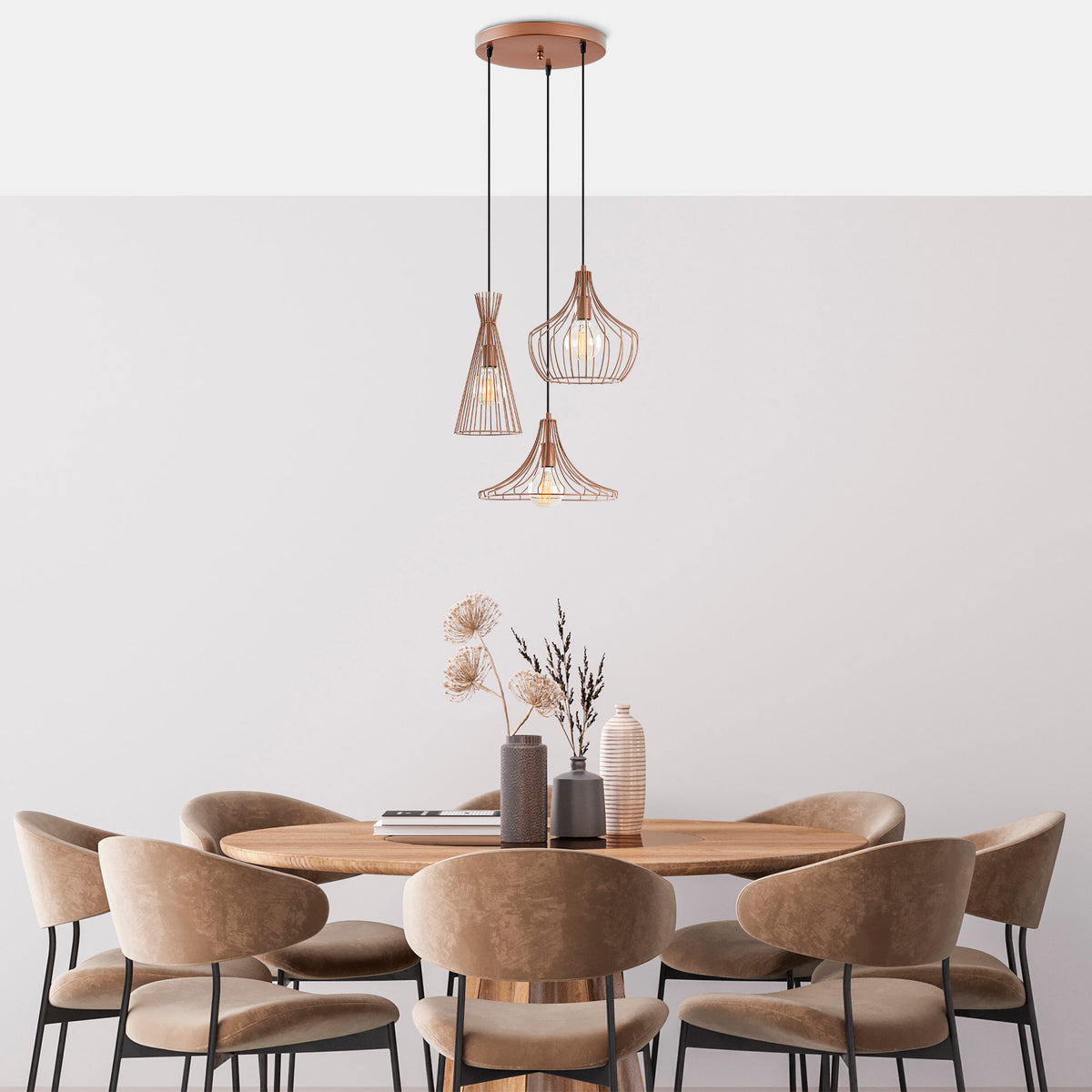 Hanging lamps - Hanging lamp Copper-coloured Metal Evermere - Dimehouse