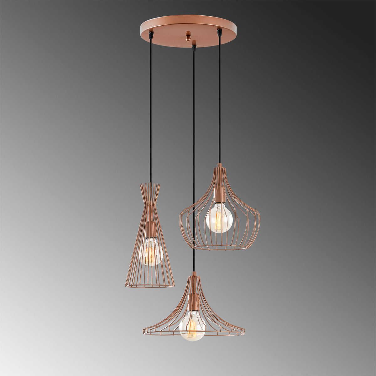 Hanging lamps - Hanging lamp Copper-coloured Metal Evermere - Dimehouse