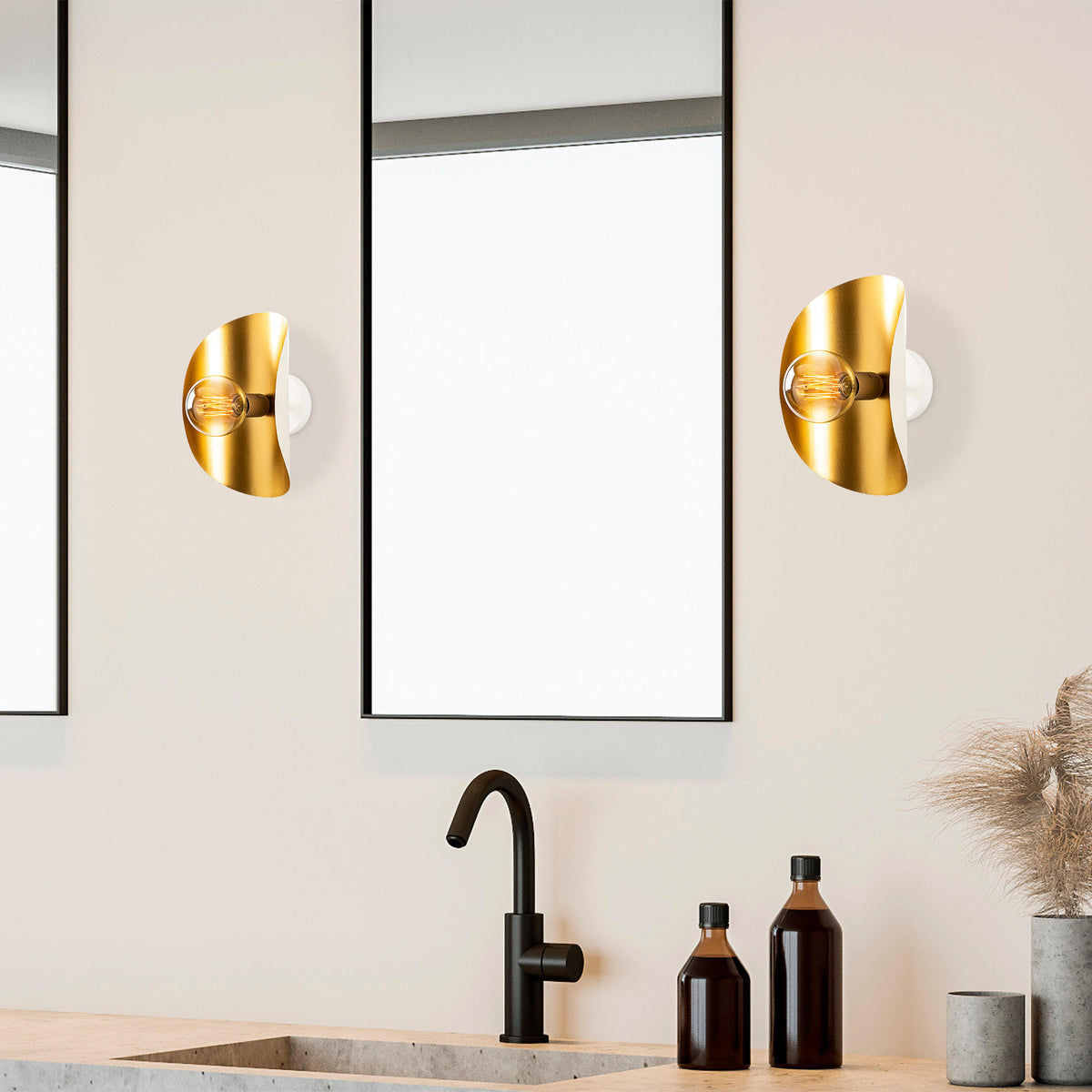 Wall lamps - Wall lamp Gold Metal Echelon - Dimehouse