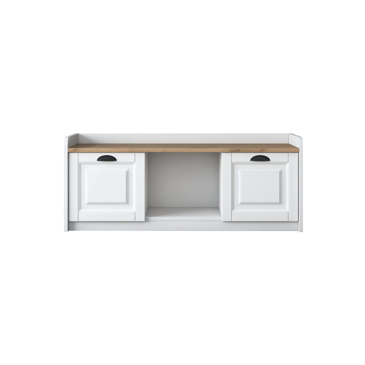 Shoe cabinets - Shoe cabinet Samos White Walnut Melamine - Dimehouse