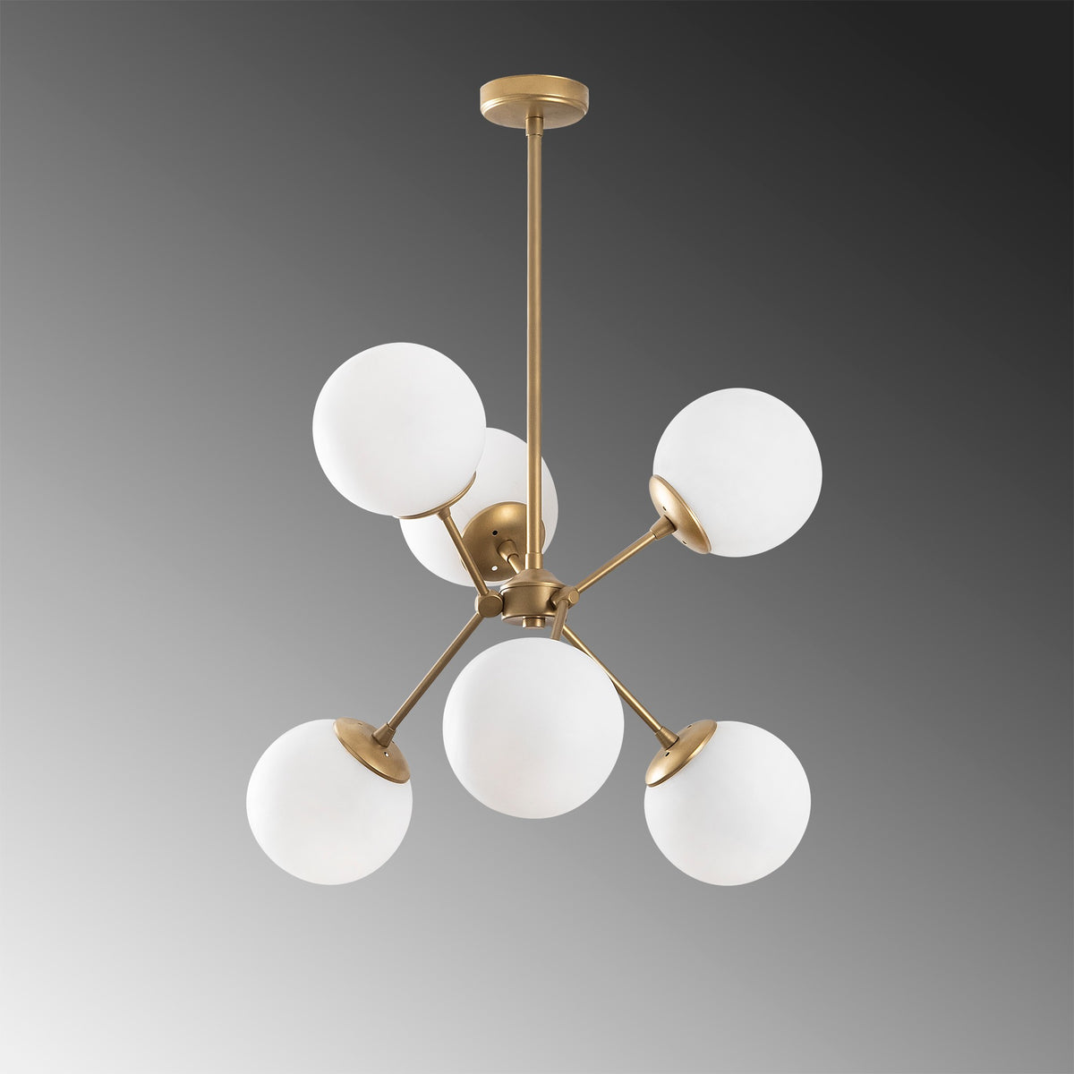 Hanging lamps - Hanging lamp 6 - lights Gold Glass Sereno - Dimehouse