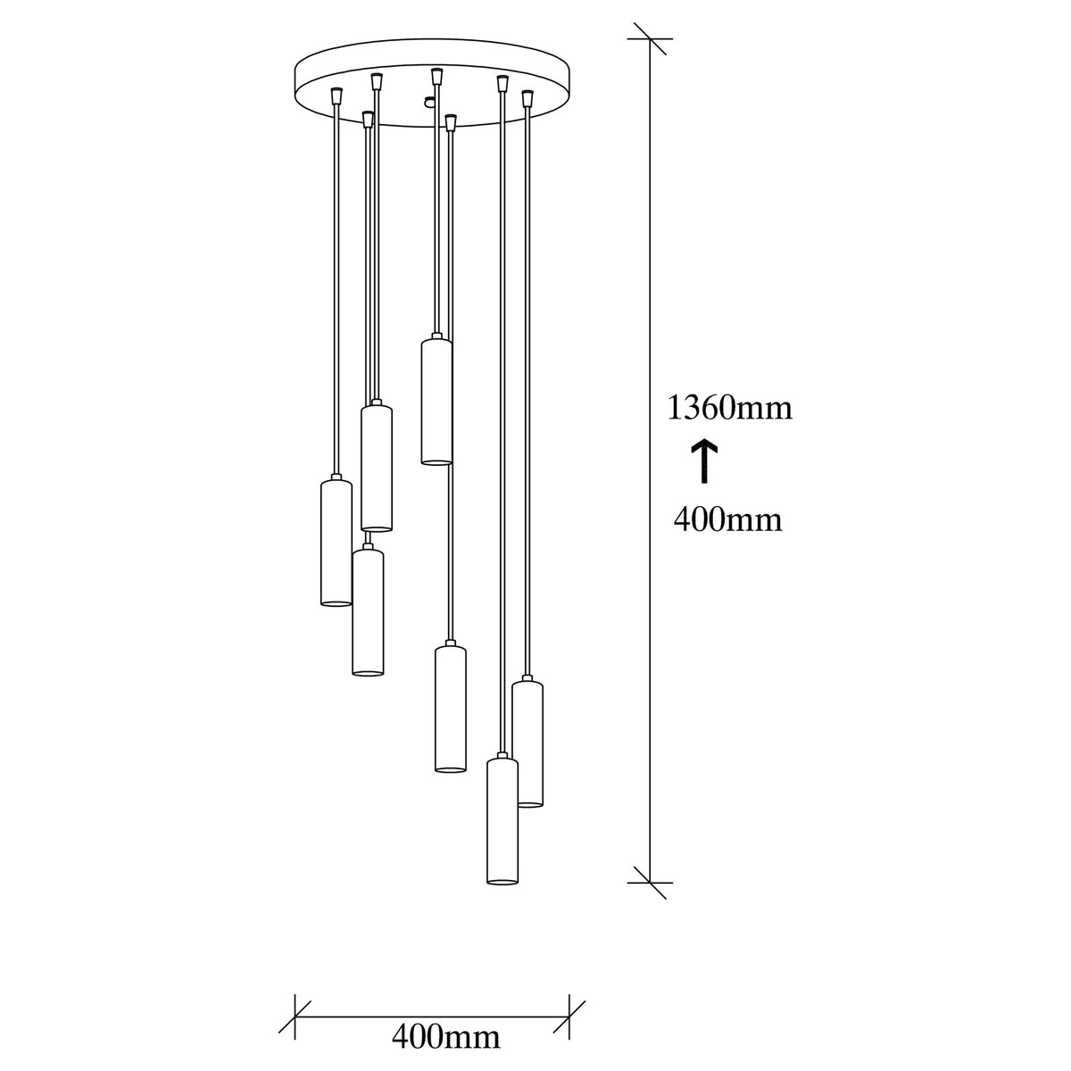 Hanging lamps - Hanging lamp 7 - light Stepped Bronze-coloured Metal Scarlet - Dimehouse