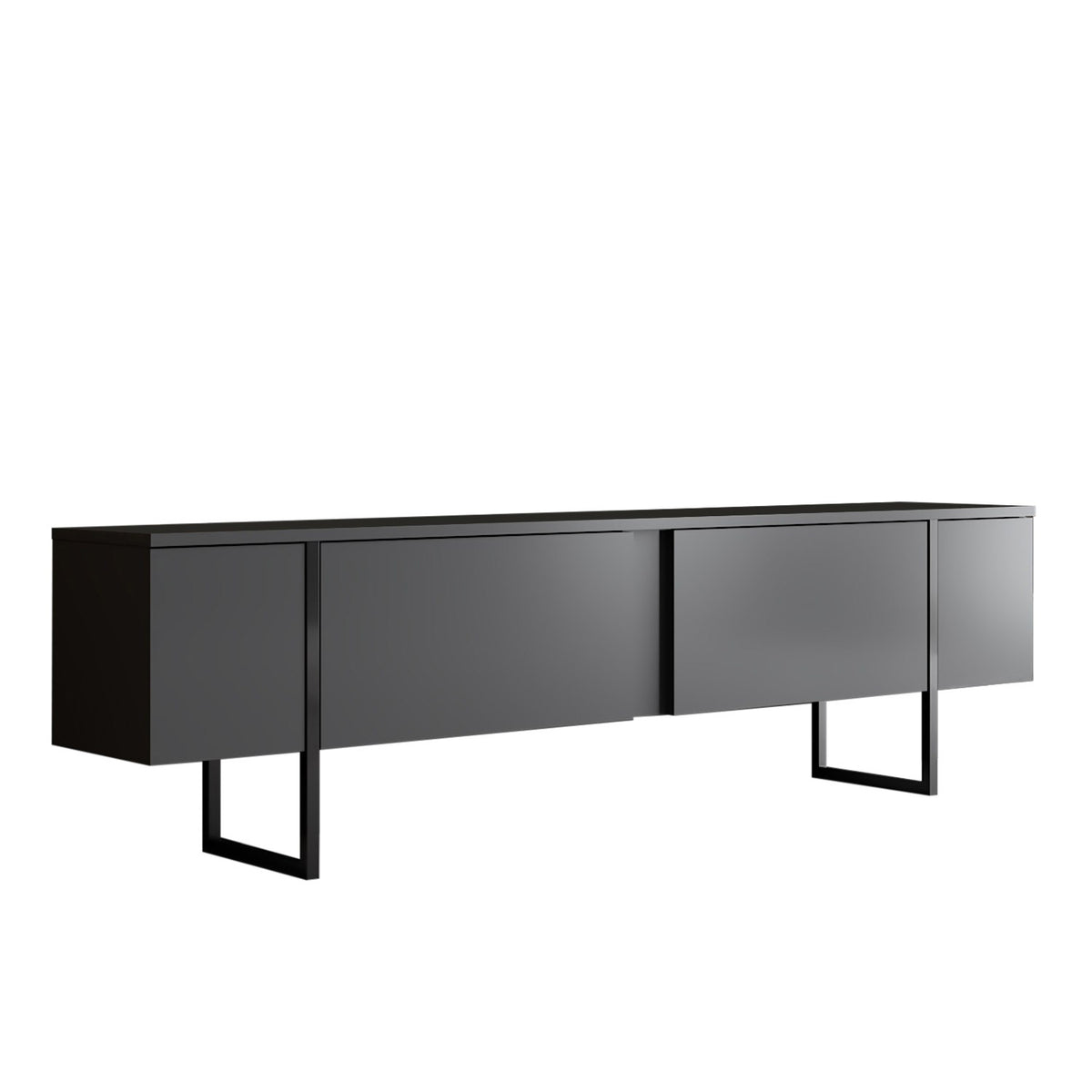 TV Furniture - TV Furniture Luxury Anthracite Black Melamine 180x50x30 cm - Dimehouse